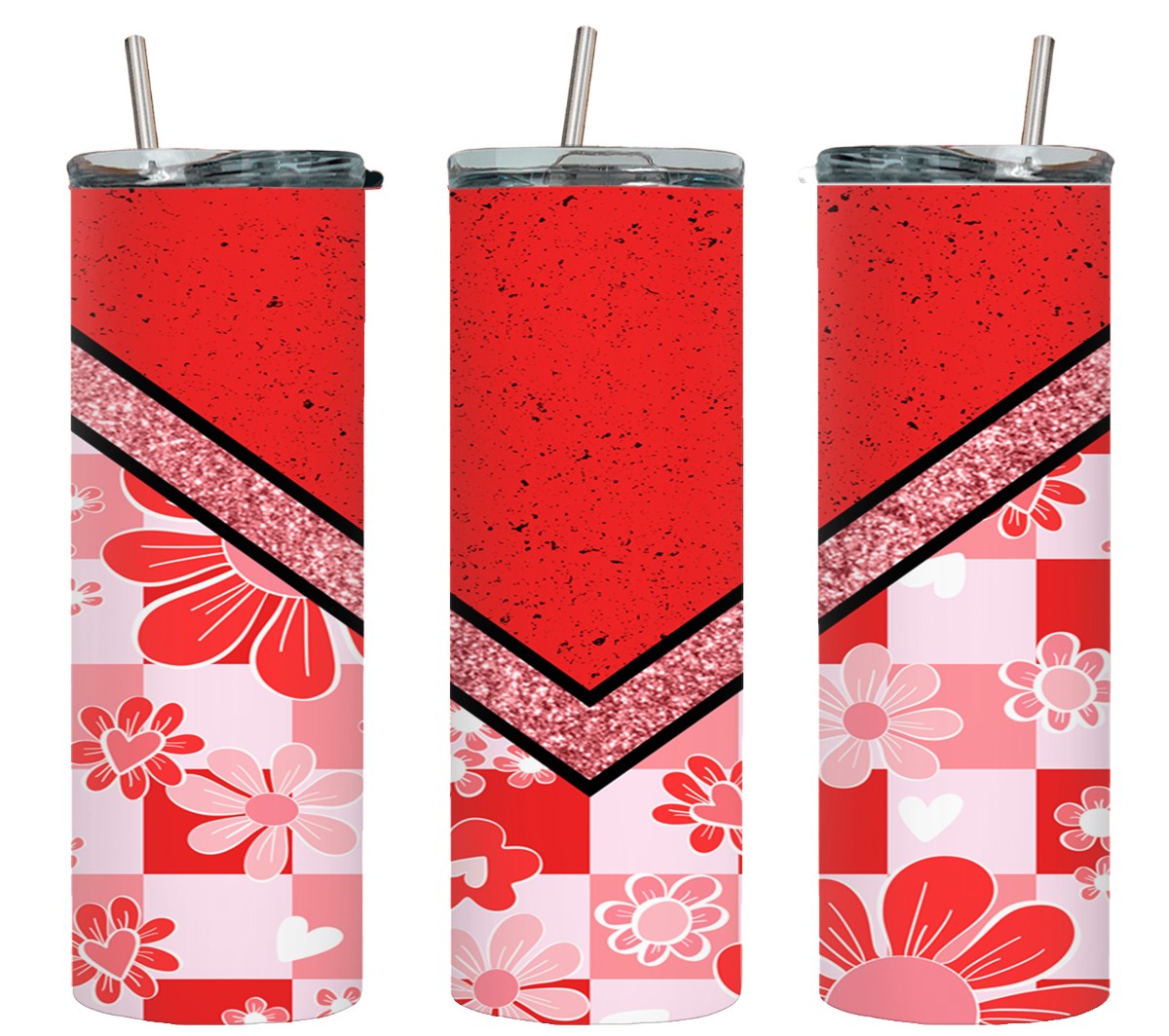 Retro Red Vee Flower-10607